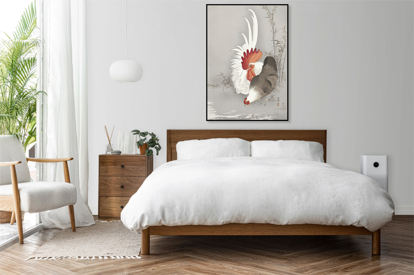 Plakat  Rooster and Chicken, Koson Japoński Vintage do Salonu