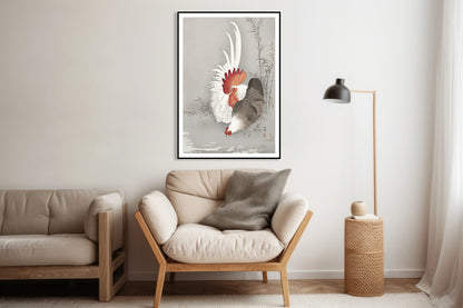 Plakat  Rooster and Chicken, Koson Japoński Vintage do Salonu