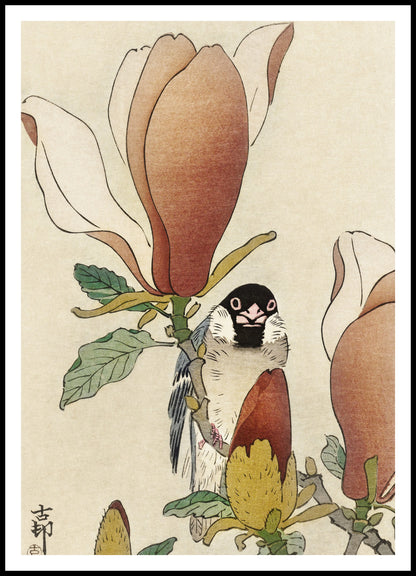 Plakat  Sparrow, Koson Japoński Vintage do Salonu