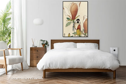 Plakat  Sparrow, Koson Japoński Vintage do Salonu