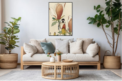 Plakat  Sparrow, Koson Japoński Vintage do Salonu