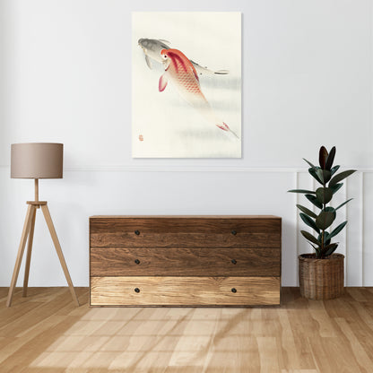Obraz  Two Carp, Koson Japoński Vintage do Salonu