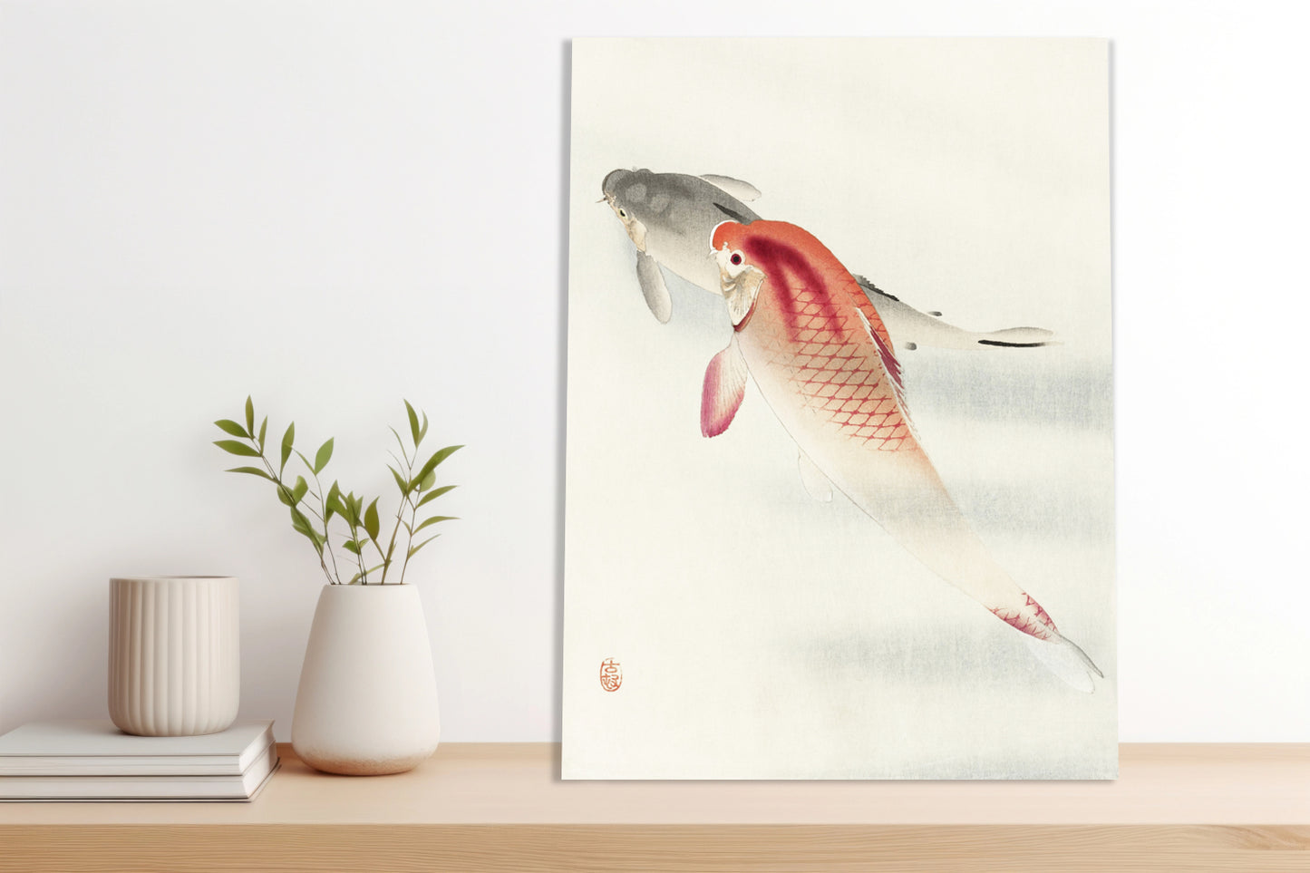 Obraz  Two Carp, Koson Japoński Vintage do Salonu