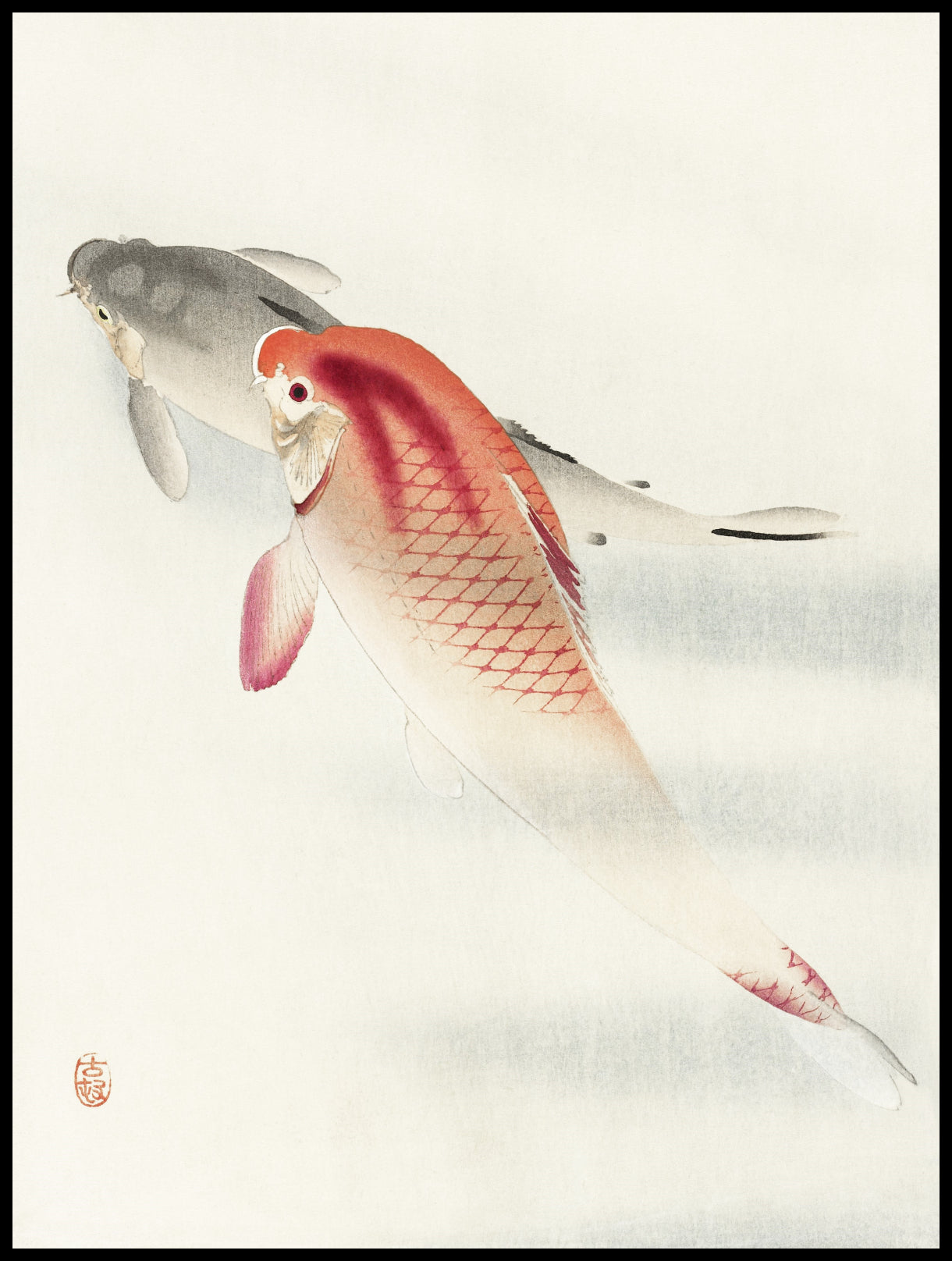 Plakat  Two Carp, Koson Japoński Vintage do Salonu