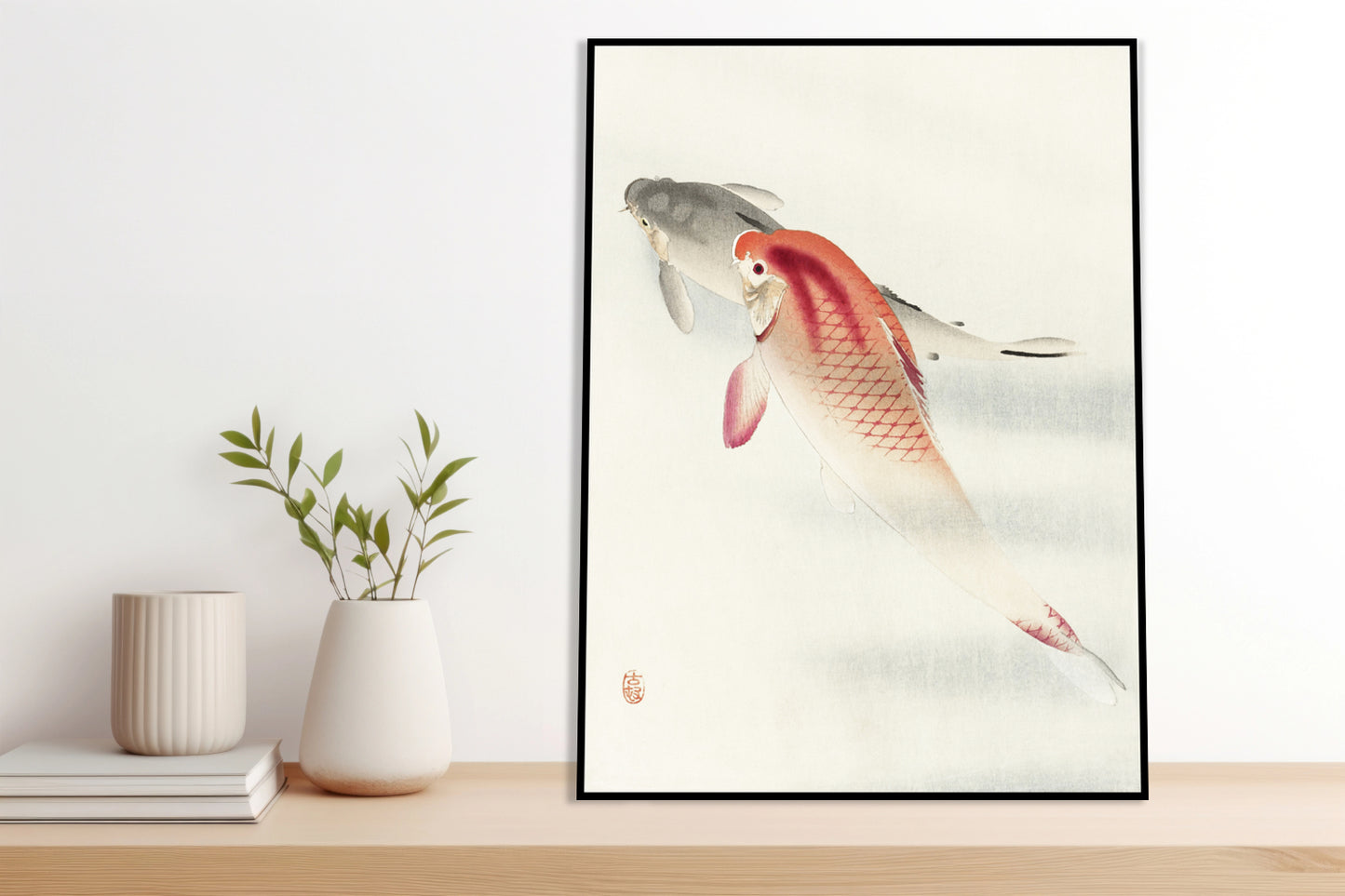 Plakat  Two Carp, Koson Japoński Vintage do Salonu