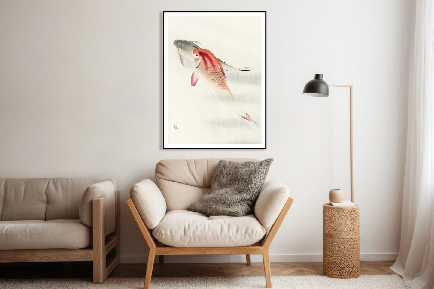 Plakat  Two Carp, Koson Japoński Vintage do Salonu