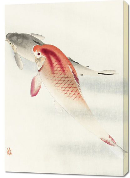 Obraz  Two Carp, Koson Japoński Vintage do Salonu
