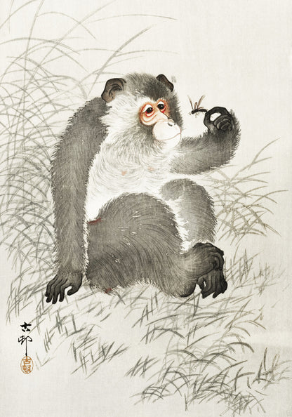 Plakat  Monkey with Insect, Koson Japoński Vintage do Salonu