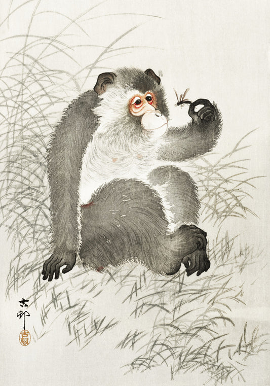Plakat  Monkey with Insect, Koson Japoński Vintage do Salonu