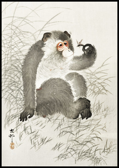 Plakat  Monkey with Insect, Koson Japoński Vintage do Salonu