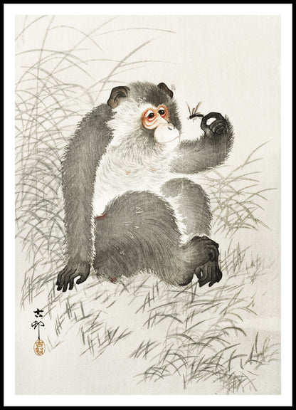 Plakat  Monkey with Insect, Koson Japoński Vintage do Salonu