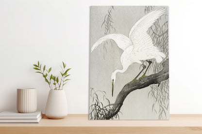 Obraz  White Heron on Tree, Koson Japoński Vintage do Salonu