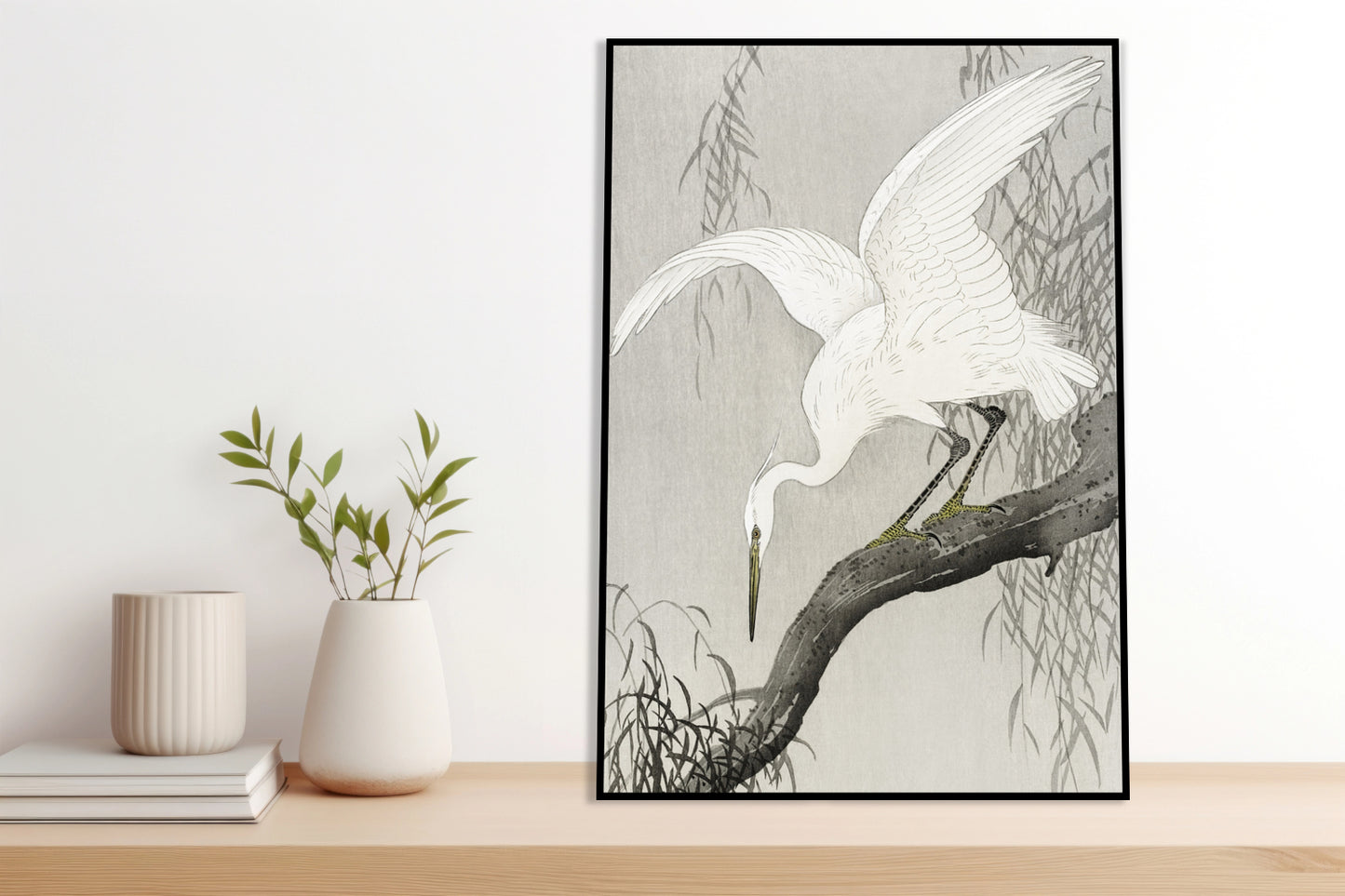 Plakat  White Heron on Tree, Koson Japoński Vintage do Salonu