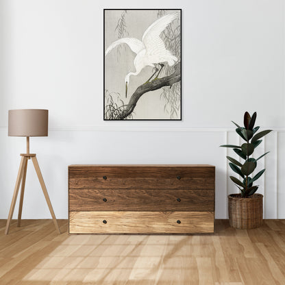 Plakat  White Heron on Tree, Koson Japoński Vintage do Salonu