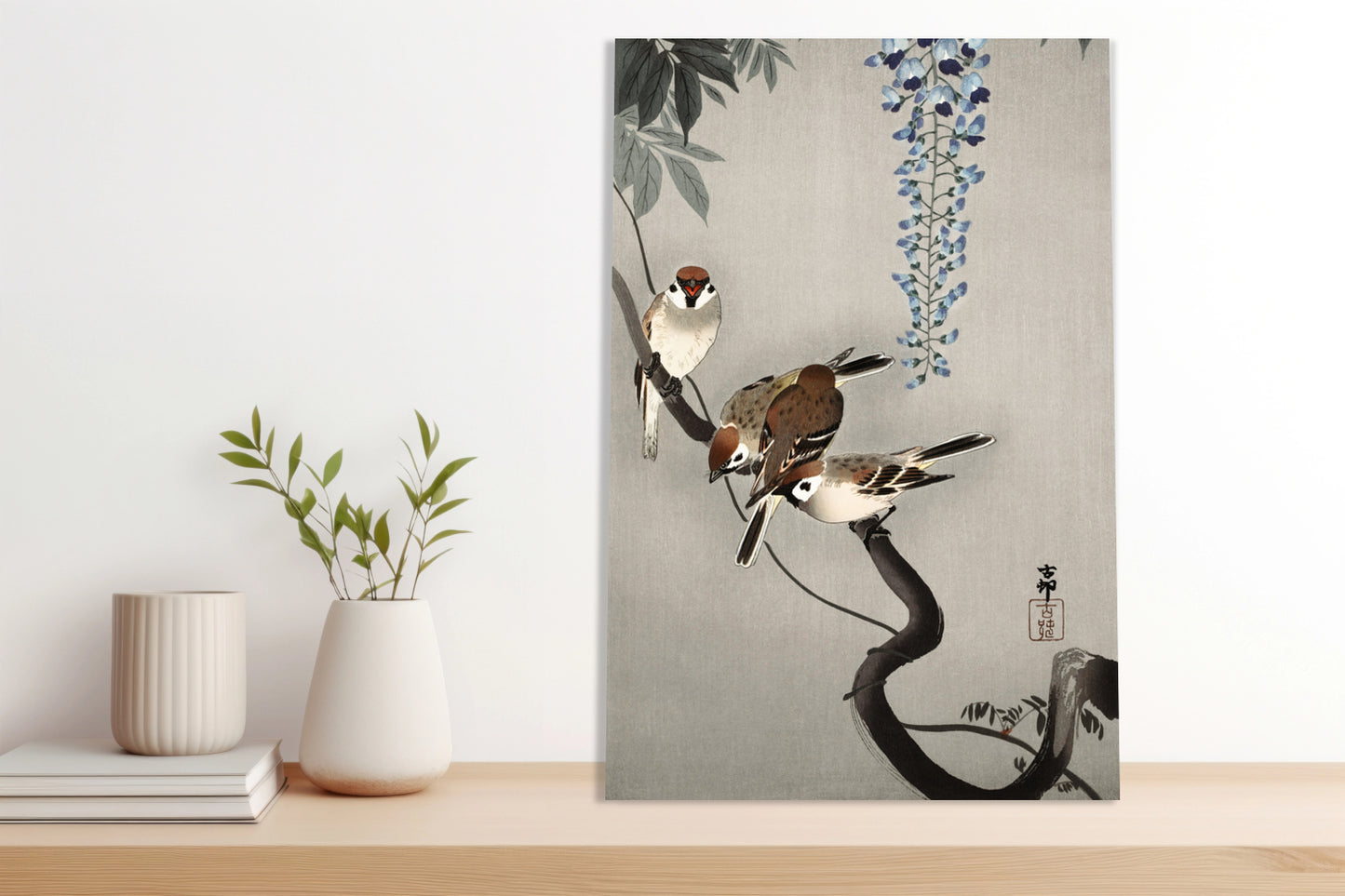 Obraz  Ring Sparrows, Koson Japoński Vintage do Salonu