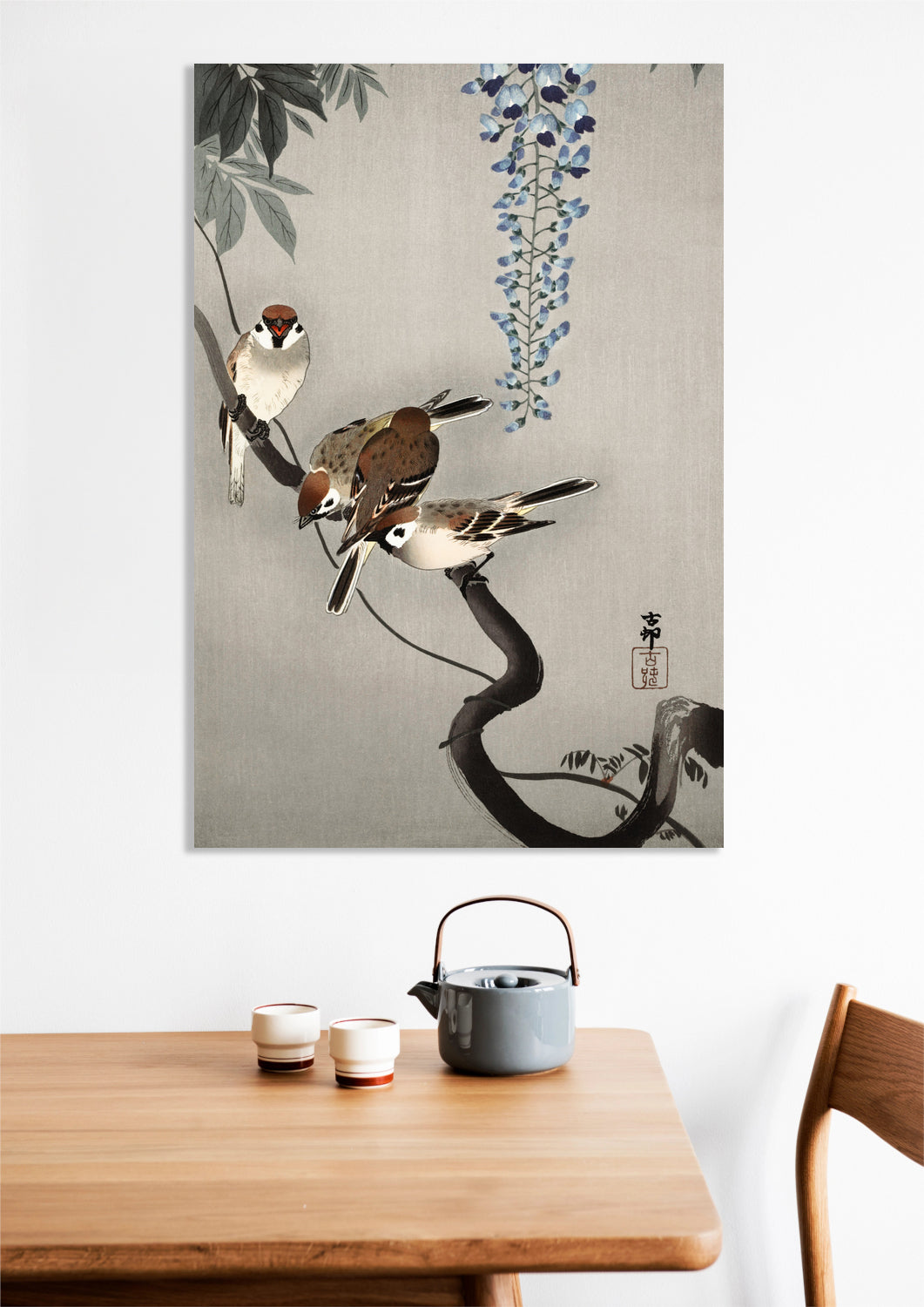 Obraz  Ring Sparrows, Koson Japoński Vintage do Salonu
