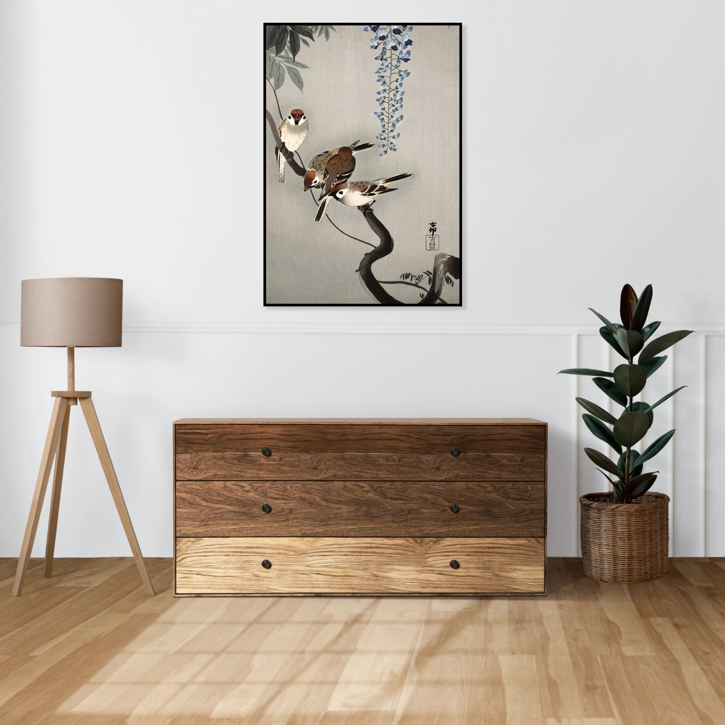 Plakat  Ring Sparrows, Koson Japoński Vintage do Salonu
