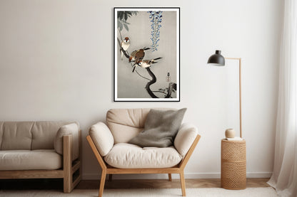Plakat  Ring Sparrows, Koson Japoński Vintage do Salonu
