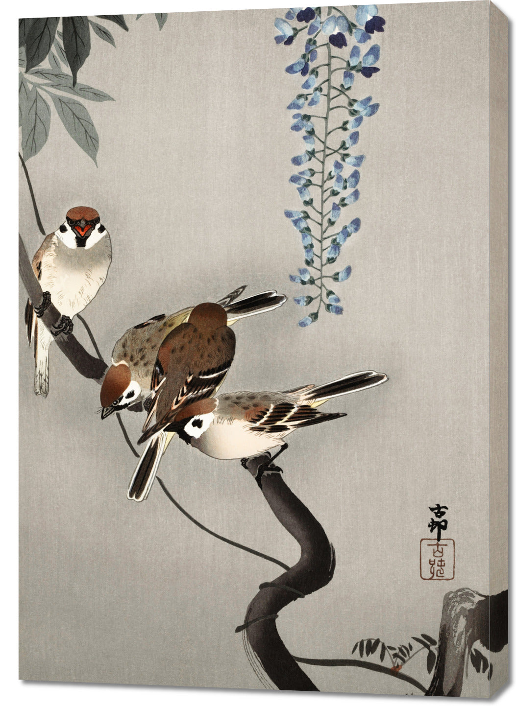 Obraz  Ring Sparrows, Koson Japoński Vintage do Salonu