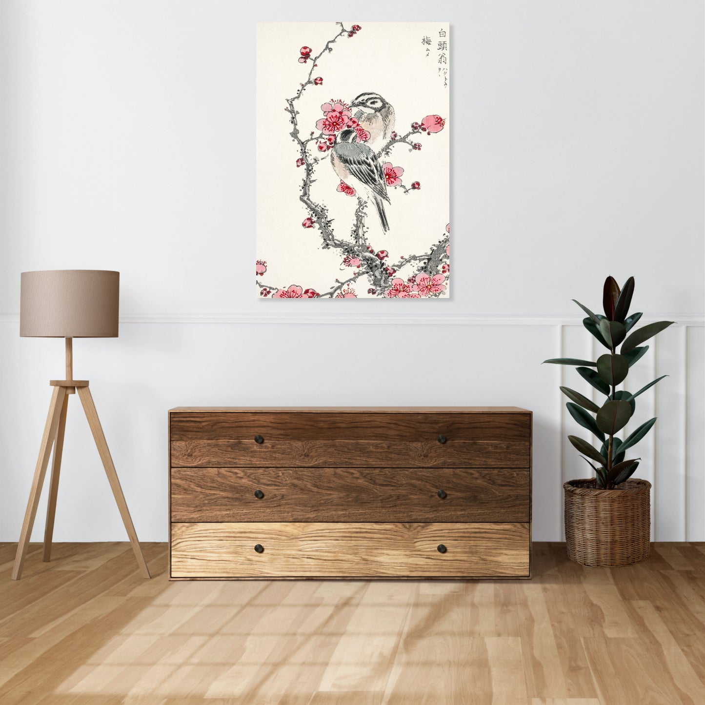 Obraz  Pine Bunting, Kashu Japoński Vintage do Salonu