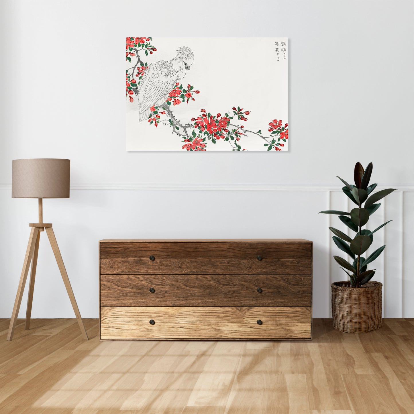 Obraz  Parrot and Pyrus, Kashu Japoński Vintage do Salonu