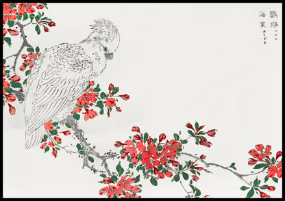 Plakat  Parrot and Pyrus, Kashu Japoński Vintage do Salonu