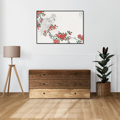 Plakat  Parrot and Pyrus, Kashu Japoński Vintage do Salonu