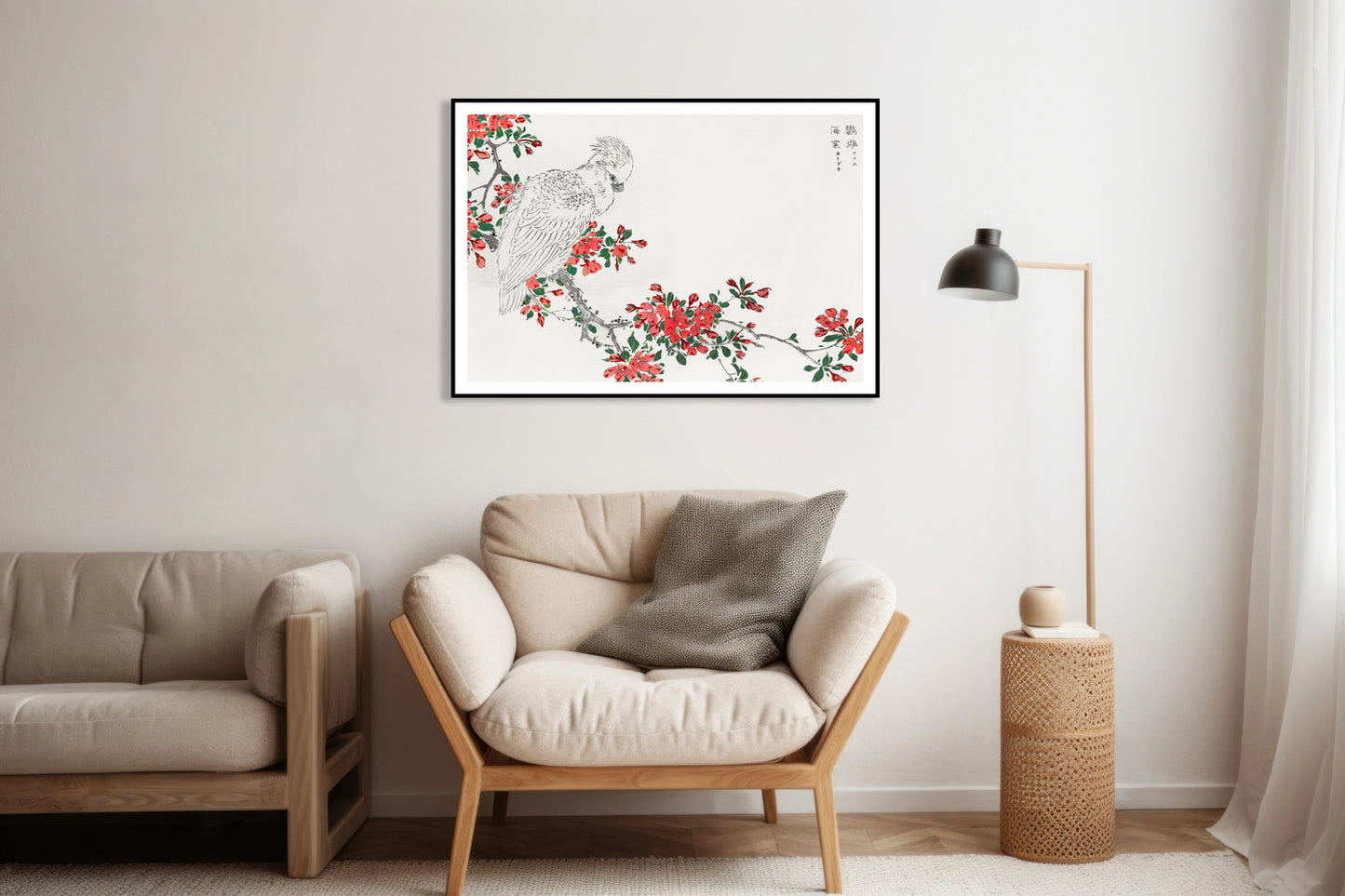Plakat  Parrot and Pyrus, Kashu Japoński Vintage do Salonu