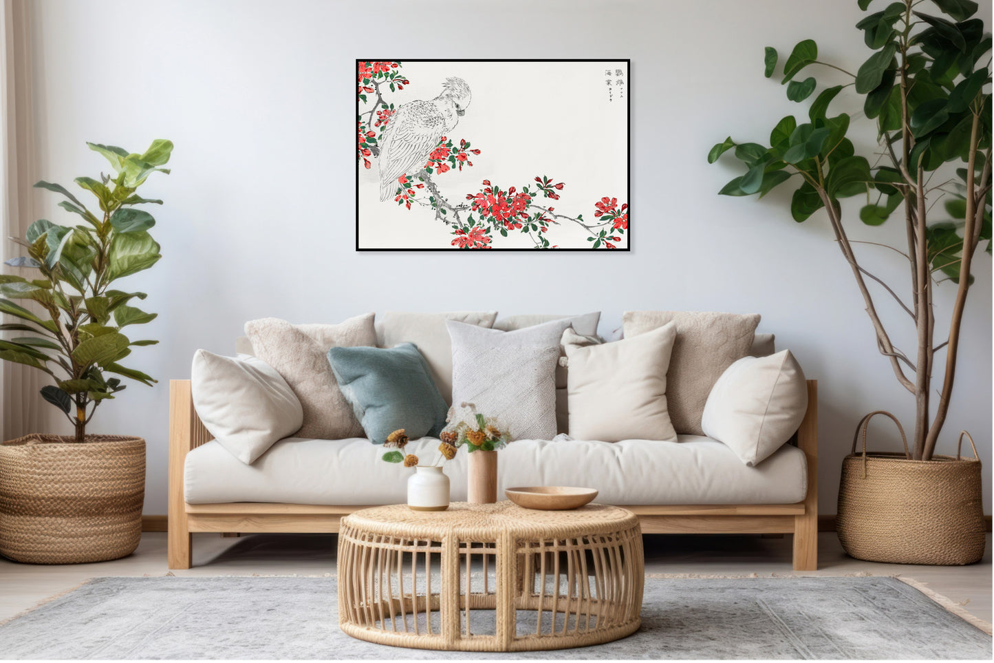 Plakat  Parrot and Pyrus, Kashu Japoński Vintage do Salonu