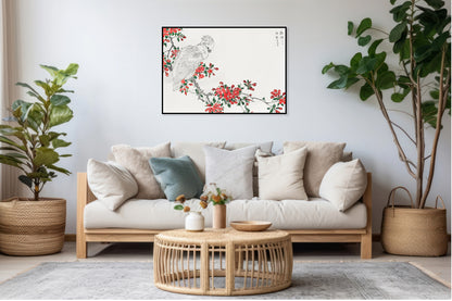 Plakat  Parrot and Pyrus, Kashu Japoński Vintage do Salonu