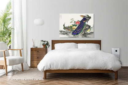 Obraz  Peacock and Peony, Kashu Japoński Vintage do Salonu