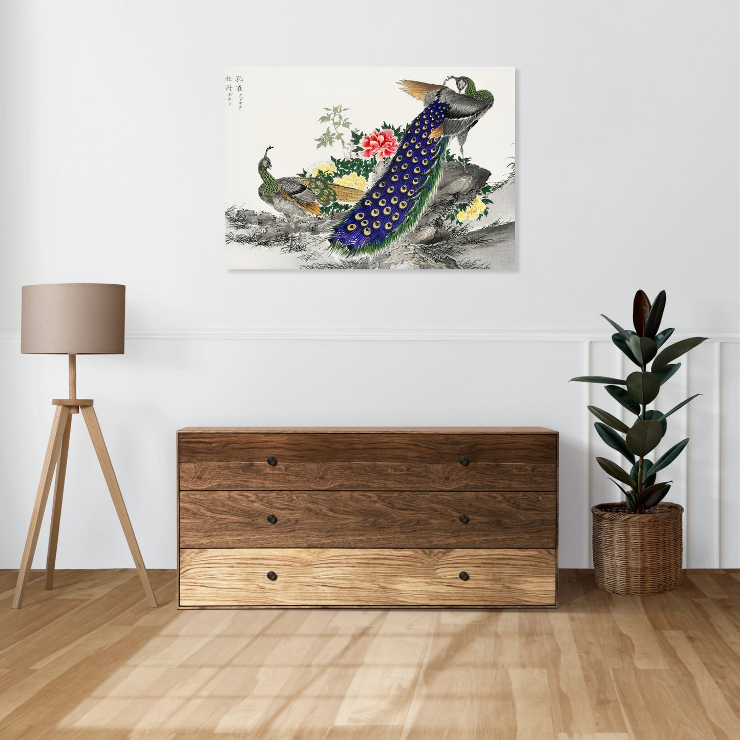 Obraz  Peacock and Peony, Kashu Japoński Vintage do Salonu