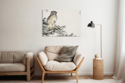 Obraz  Japanese Scops Owl, Kashu Vintage do Salonu