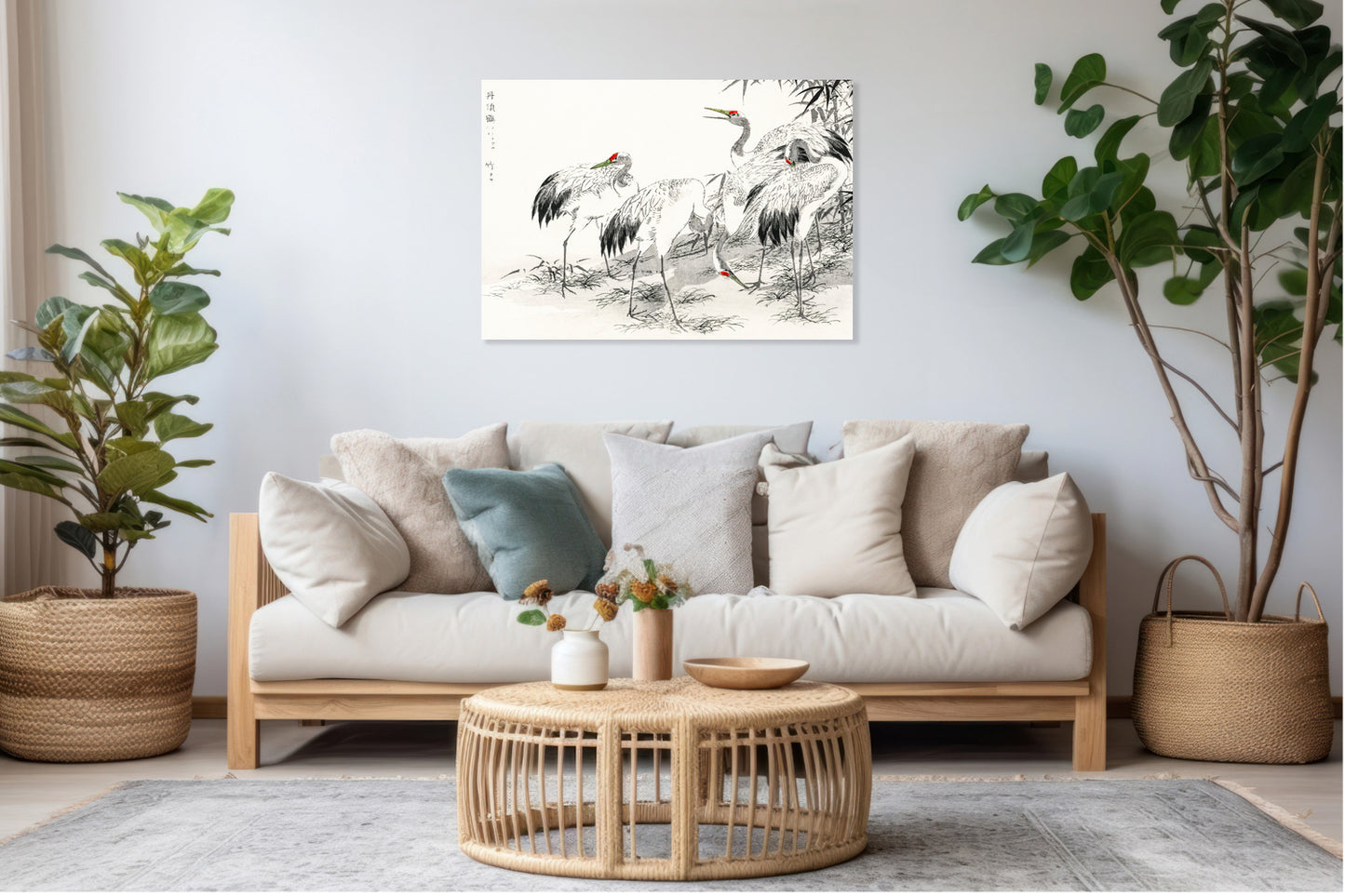 Obraz  Japanese Crane, Kashu Japoński Vintage do Salonu