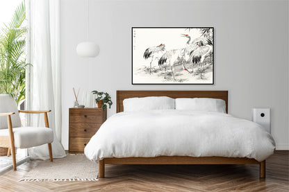 Plakat  Japanese Crane, Kashu Japoński Vintage do Salonu
