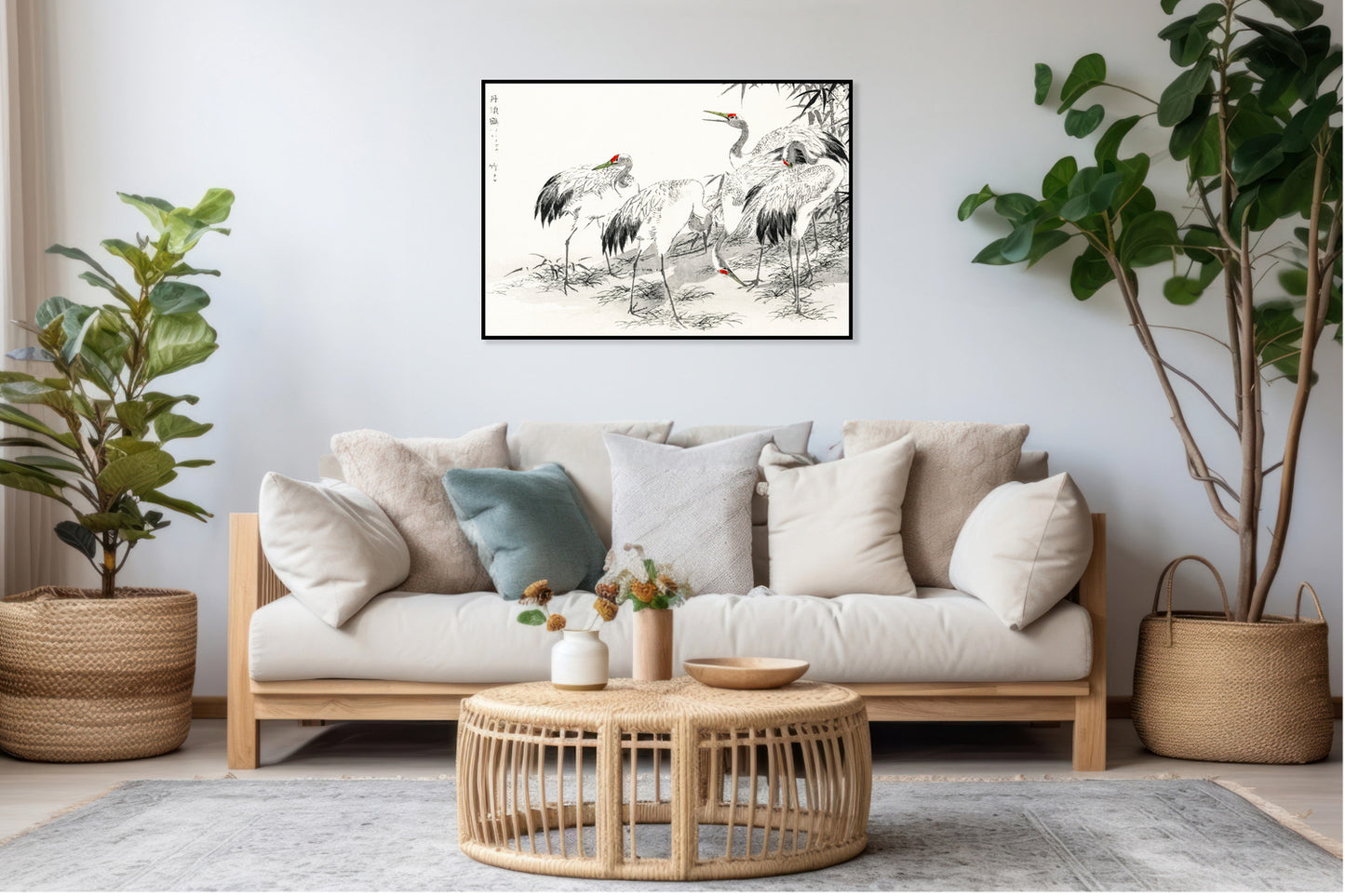Plakat  Japanese Crane, Kashu Japoński Vintage do Salonu