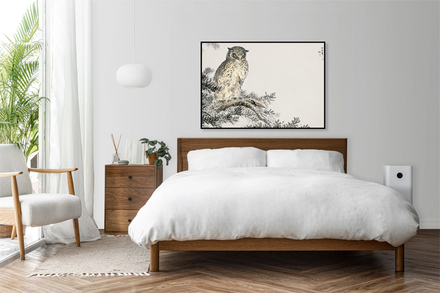Plakat  Japanese Scops Owl, Kashu Vintage do Salonu