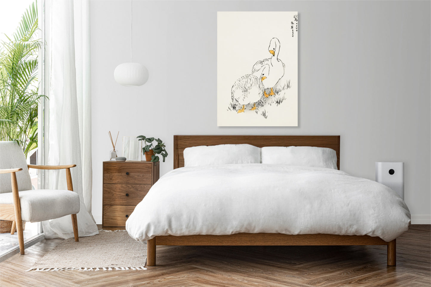Obraz  Duck and Young Grass, Kashu Vintage do Salonu