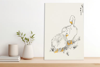 Obraz  Duck and Young Grass, Kashu Vintage do Salonu