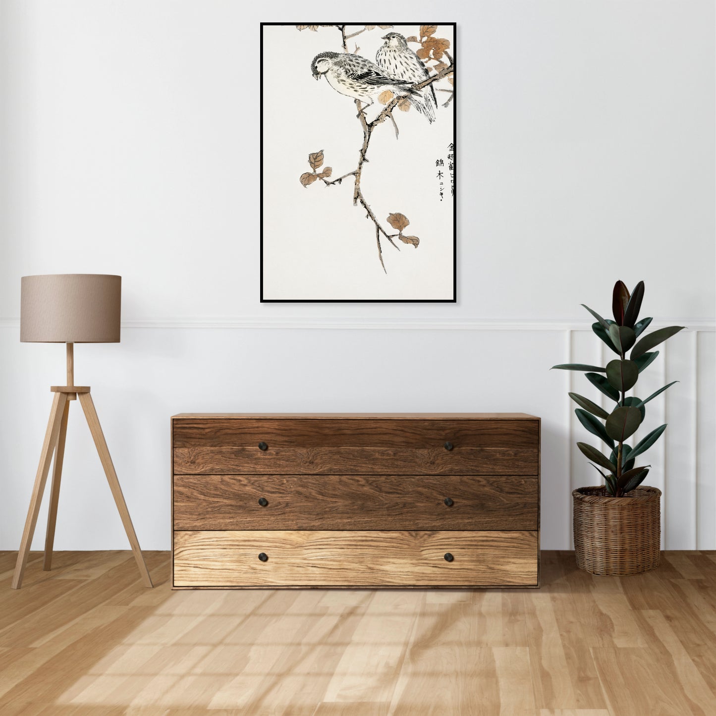 Plakat  Siskin and Euonymus Alata, Kashu Vintage do Salonu