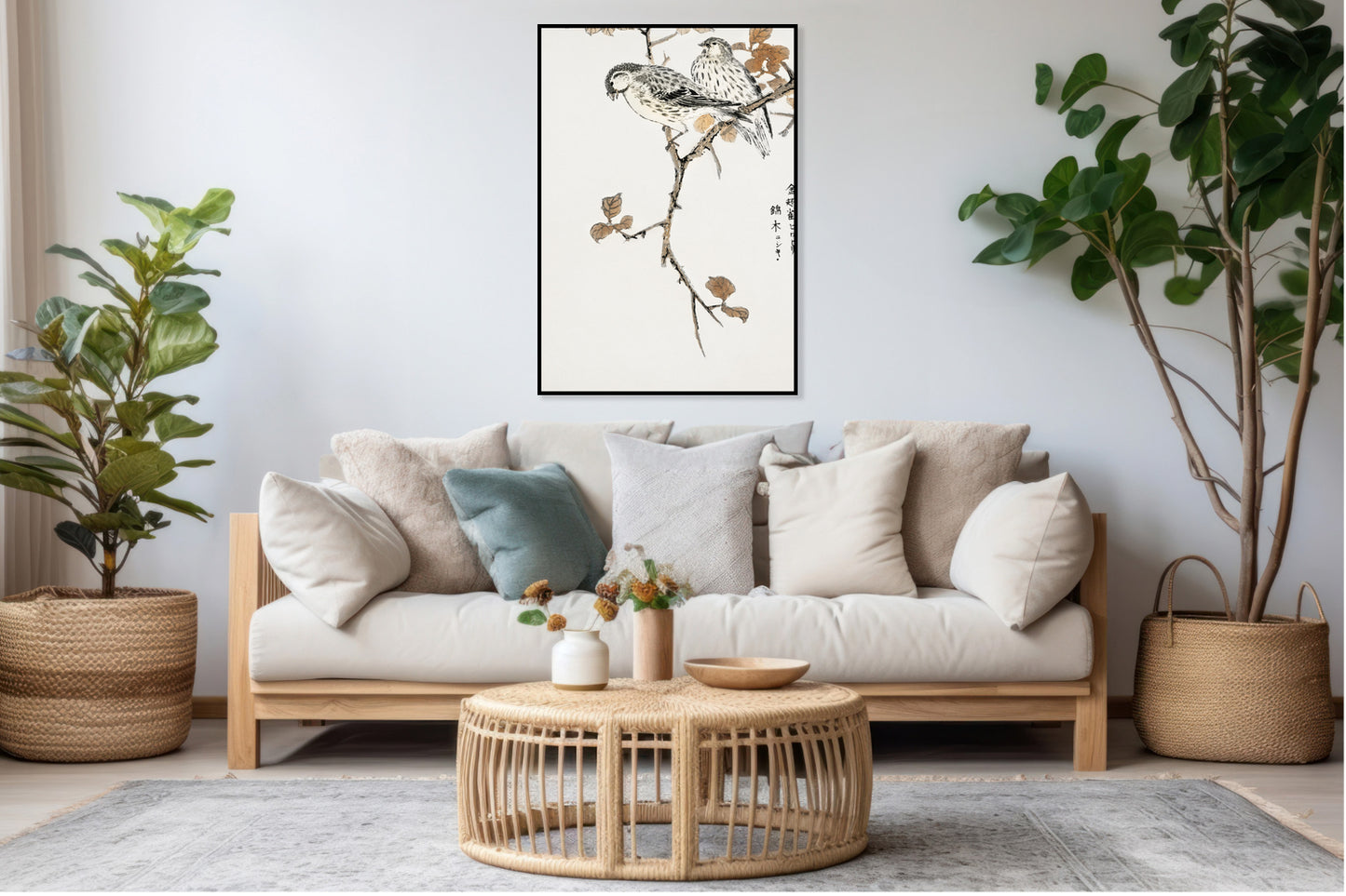 Plakat  Siskin and Euonymus Alata, Kashu Vintage do Salonu