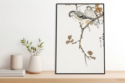 Plakat  Siskin and Euonymus Alata, Kashu Vintage do Salonu