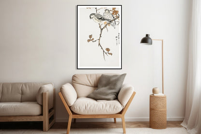 Plakat  Siskin and Euonymus Alata, Kashu Vintage do Salonu