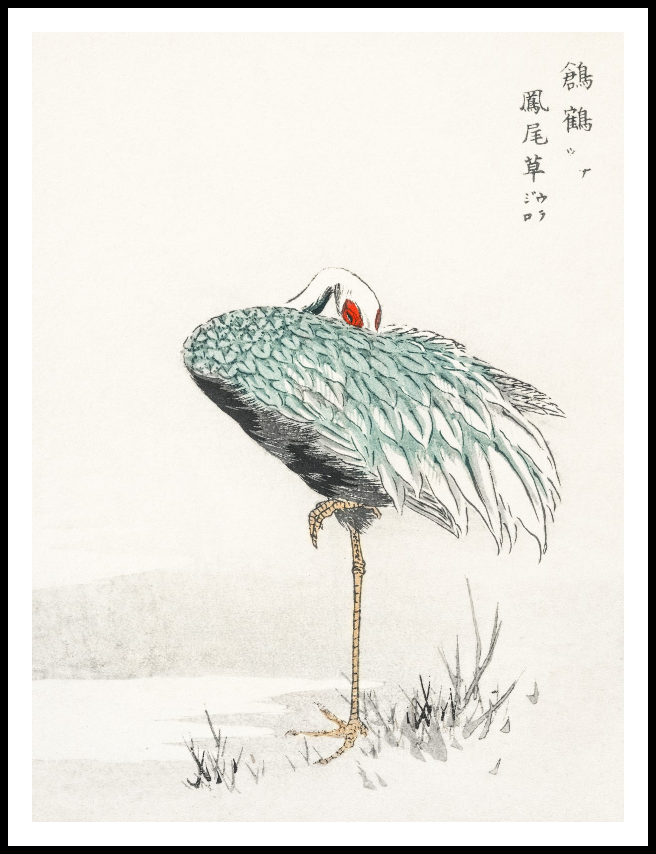 Plakat  White-naped Crane, Kashu Vintage do Salonu