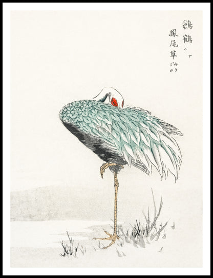 Plakat  White-naped Crane, Kashu Vintage do Salonu