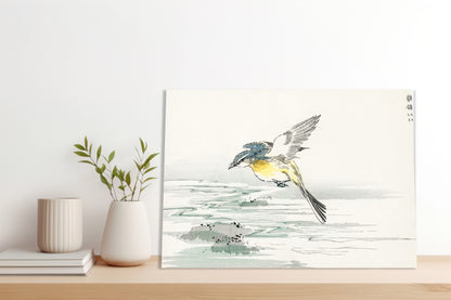 Obraz  Eastern Grey Wagtail, Kashu Vintage do Salonu