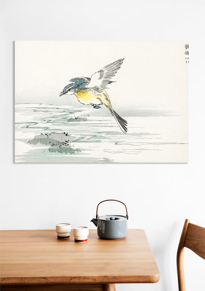 Obraz  Eastern Grey Wagtail, Kashu Vintage do Salonu