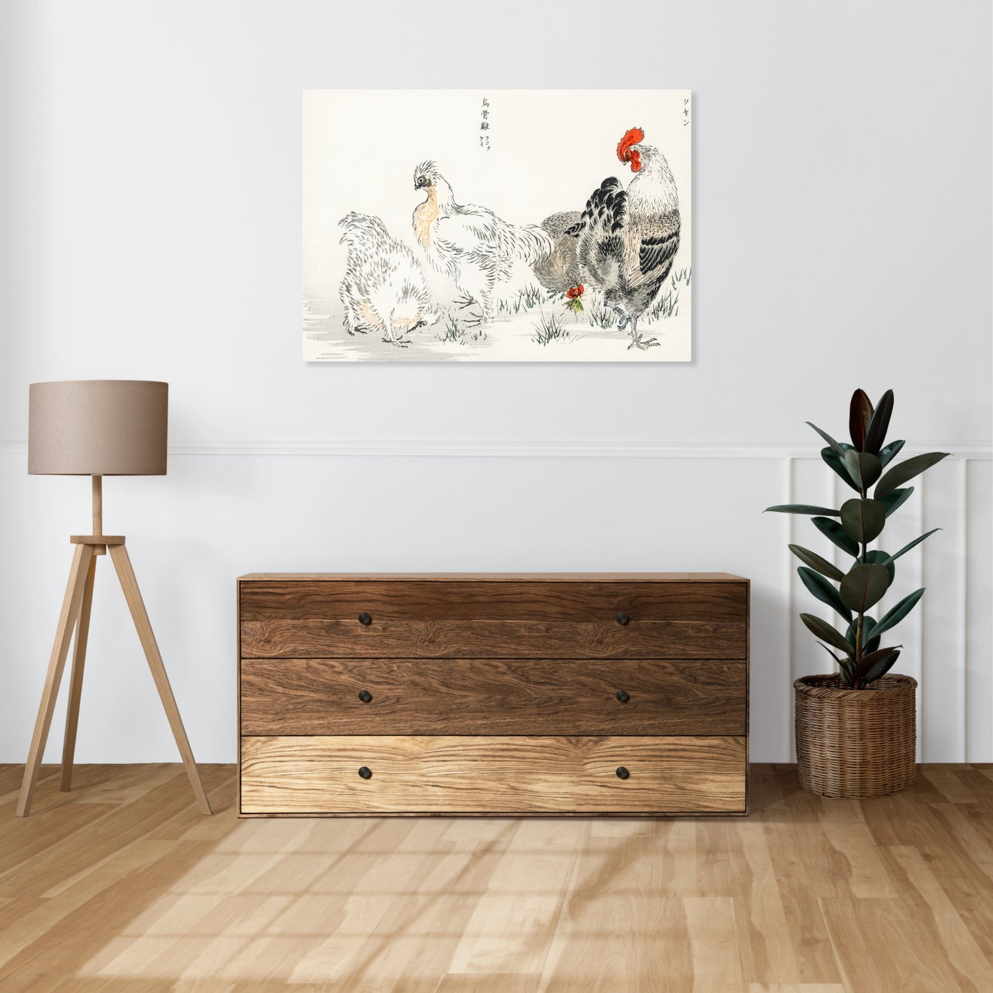 Obraz  Domestic Fowl, Kashu Japoński Vintage do Salonu