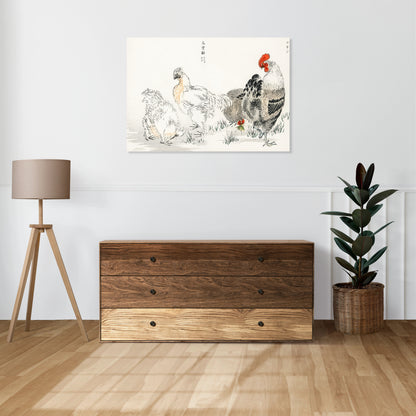 Obraz  Domestic Fowl, Kashu Japoński Vintage do Salonu