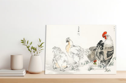 Obraz  Domestic Fowl, Kashu Japoński Vintage do Salonu